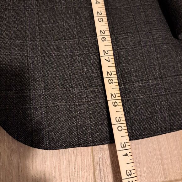 42R Jos A Bank Traveler Gray Plaid Windowpane Wool Sport Coat Blazer Jacket - Picture 12 of 16